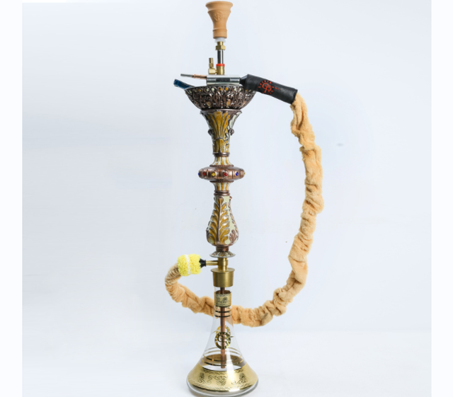 Custom Factory Golden River Modern Shesha 105CM Durable AL Alloy Copper Electronic Portable Hookah