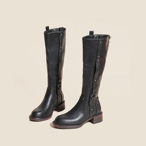 <span class=keywords><strong>Bottes</strong></span> hautes d'équitation pour femmes, confortables, avec boucle en métal et fermeture éclair, pour <span class=keywords><strong>mollets</strong></span> larges et largeurs variées - Product Image 6