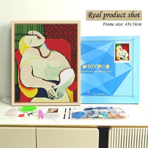 Kit d'art moderne de peinture diamantée <span class=keywords><strong>Picasso</strong></span>, avec forets carrés, cadre imprimé, pour décoration intérieure DIY rectangulaire - Product Image 2