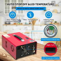 Compresseur d'air PCP TUXING CE léger avec arrêt automatique 300 bar 4500 psi 30 MPa pour usage domestique 110 V 220 V 12 V avec convertisseur intégré pour paintball