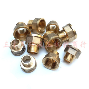 <b>Copper</b> Internal And External Threaded Straight Pipe Fitting 1 Inch To 6 Point Plumbing Connector - Product Image 4