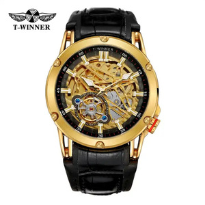 Montre-bracelet pour homme avec logo personnalisé, nouvelle tendance de la mode masculine, luxe décontracté, mouvement mécanique automatique squelette, style business - Product Image 2