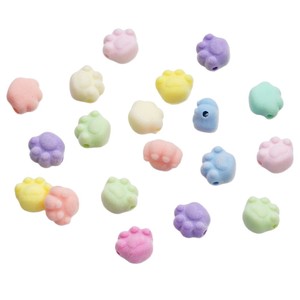 Cuentas flocadas con forma de pata de gato, pequeñas, con orificio abierto, accesorios de joyería DIY para cadena de teléfono, pulsera, colgante, material. - Product Image 5