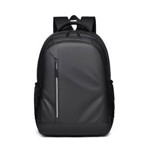 Sac à dos pour ordinateur portable personnalisable noir avec fonction USB, imperméable, antivol, en cuir synthétique, style professionnel pour hommes - Product Image 4