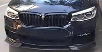 VANTWO Wet Carbon Fiber M-Tech 3-Piece Front Bumper Lip Splitter untuk BMW Seri 5 G30 G38 Pre M-Sport 2017-2020