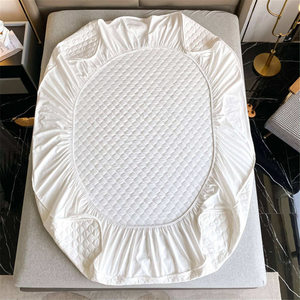 Protège-matelas matelassé <span class=keywords><strong>imperméable</strong></span> en flanelle blanc, respirant, antidérapant, motif losanges, 300 fils, qualité hôtelière - Product Image 6