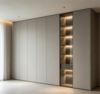 Meuble de dressing modulaire sur mesure en MDF moderne, gain de place, haut de gamme, armoire de rangement en forme de L