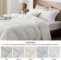 Draps de lit d'hôtel OEM d'usine, taille king et queen, 100% coton, taies d'oreiller super douces, ensemble de housse de couette pour usage domestique et hôtelier