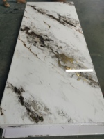 Panel de Pared para Ducha de PVC con Acabado Mármol Calcatta Brillante de 1/1.2m, Panel Decorativo para Baño de la Mejor Calidad, Impermeable y con Protección UV