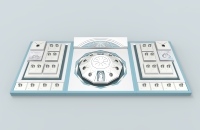 Présentoir commercial libre de bijoux de montre de collier de boucle d'oreille de cuir de velours d'unité centrale présentoir de magasin de détail ensemble de présentoir