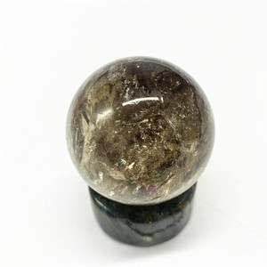 Pierres de guérison en cristal naturel en gros, petites sphères de quartz fumé sculptées à la main pour la décoration de la maison - Product Image 6