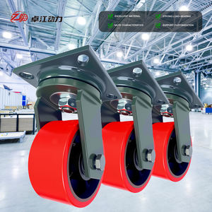 Rodízio industrial vermelho coreano da capacidade de carga alta Rodízio rígido do poliuretano resistente do poliuretano 4 polegadas 5 polegadas 6 polegadas 8 polegadas - Product Image 1