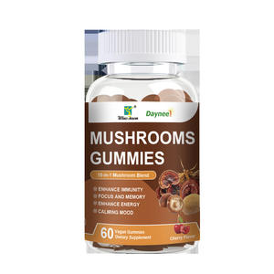 Gummies aux champignons GMP OEM en marque privée, concentration et clarté pour adultes, soulagement du stress, énergie naturelle, complément adaptogène végétalien - Product Image 1