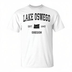 Camiseta con estampado deportivo vintage de Lake Oswego Oregon Est 1847 - Product Image 2