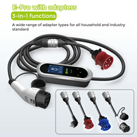 Chargeur EV portable intelligent Zencar Iec62196-2 16Amp 380V avec plusieurs adaptateurs de prise et protection contre la surchauffe dans la prise secteur