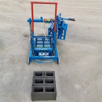 Machine à fabriquer des blocs de béton, des briques et des blocs de ciment semi-automatique, mobile, à bas prix et portable