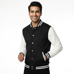 Vestes universitaires respirantes à manches longues pour hommes Patchs de broderie personnalisés Logo CollegeBaseballjacket pour hommes - Product Image 1
