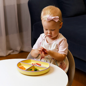 Vaisselle pour bébé en silicone de qualité alimentaire sans BPA, nouvelle technologie Es-Pro ODM/OEM, résistante au micro-ondes et au lave-vaisselle, avec compartiment à ventouse - Product Image 2