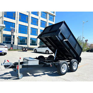 Ne manquez pas cette remorque, une remorque à <span class=keywords><strong>benne</strong></span> basculante à double essieu et une remorque à cage galvanisée à chaud à essieux personnalisable - Product Image 3