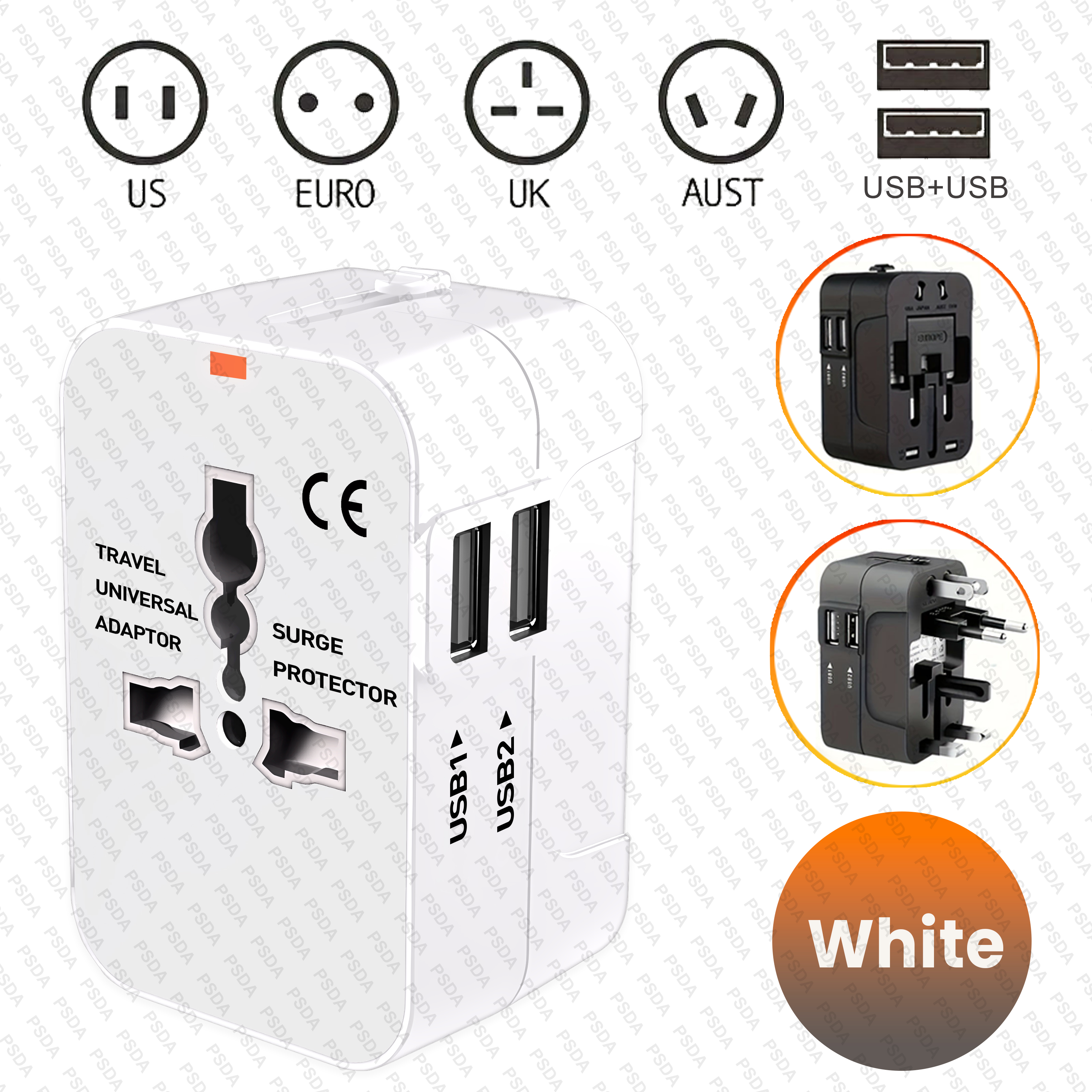 Blanc -UNICH006B (2USB)