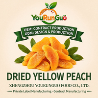 Gedroogde geconserveerde gele perzikplakjes in siroop, zoet, premium, dikke snijding, fruitsnack, bulk, groothandel, OEM, private label