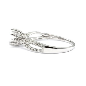 Production rapide, fiable, haute qualité, bague de fiançailles classique en or blanc massif 18 carats avec diamant véritable, semi-monture - Product Image 3