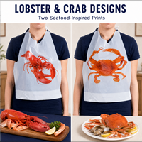 Bavoirs jetables écologiques en plastique/coton pour adultes, avec attaches, pour la cuisson de fruits de mer (homard, crabe, écrevisses) - Vente en gros usine