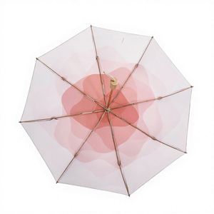 Nuevo Paraguas Plegable de Tres Secciones con Protección Solar Manual, Anti-UV, Resistente al Viento, Regalos Empresariales, Mango de Madera Maciza, Pequeño, de Doble Uso - Product Image 1