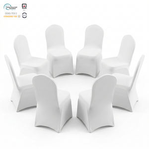 Funda de Silla de Spandex Reutilizable y Ecológica, Certificada por la NFPA 701, para Banquetes de Hotel, Ajustable, Lavable a Máquina, para Bodas - Product Image 1