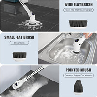 Brosse de nettoyage électrique multifonctionnelle 8-en-1 pour la maison et la salle de bain, idéale pour baignoire, carrelage et sols – Modèle 2025