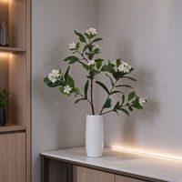 Pohon Bunga Putih Buatan Simulasi Tinggi 60CM dalam Pot untuk Dekorasi Rumah