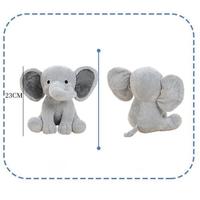 Peluche Éléphant Gris Rose avec Nœud Papillon, Grandes Oreilles, Confortable, pour Bébé, Coussin Doux, Jouet en Tissu, Noël