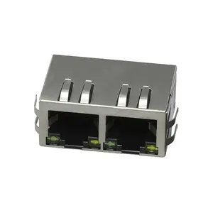100/1000Base 1x2P RJ45，带带发光二极管的磁性模块化插孔连接器