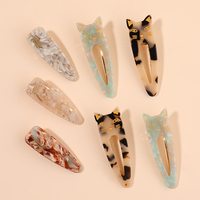 Mi Dairy Chat Mignon Acrylique Plastique Écaille de Tortue Épingles à Cheveux en Acétate de Cellulose Femme et Fille Goutte d'Eau