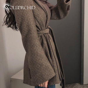 Elegante Cappotto <span class=keywords><strong>Trench</strong></span> in Lana Cashmere a Doppia Faccia con Cintura Spessa in Cotone per <span class=keywords><strong>Donna</strong></span> - Product Image 2