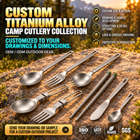 Ensemble cuillère et fourchette de camping et de randonnée à long manche en alliage de titane sur mesure, service d'usinage CNC BIAOPAI OEM ODM