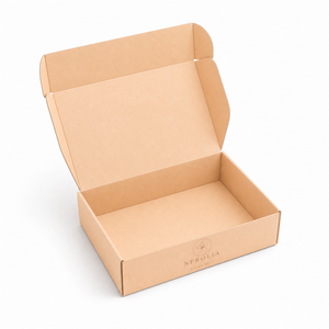 Boîte d'abonnement en carton ondulé Kraft auto-scellante pour cosmétiques, emballage découpé pour soins de la peau, imprimé sur mesure mat - Product Image 2
