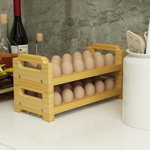 Wooden Egg Rack Multi Layer Stackable <b>Kitchen</b> Storage For Food Organization - Product Image 4