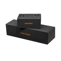 Boîte alimentaire en papier à tiroir coulissant imprimée sur mesure, boîte à emporter multi-compartiments avec trous d'aération pour poulet frit, boîte à collation en papier