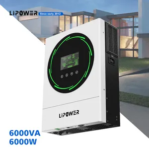 Lipower off grid solar power system home 6000VA 6KW pure sine wave 6000w hybrid solar Inverter