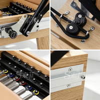 Machine de Pilates Reformer en chêne nord-américain, équipement de yoga pour la maison et le studio, avec lit à rail complet pour l'entraînement en studio