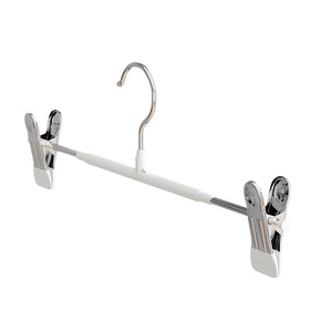 Household seamless trouser hanger, stainless steel dipped trouser <b>clip</b>, skirt <b>clip</b>, underwear <b>clip</b>, adjustable and strong clothe - Product Image 1