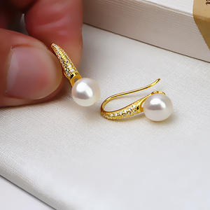 Boucles d'oreilles simples en argent S925 avec crochet en forme de cuillère, 25 mm, perle vide, accessoire de bijouterie DIY, personnalisable, 1200 - Product Image 2