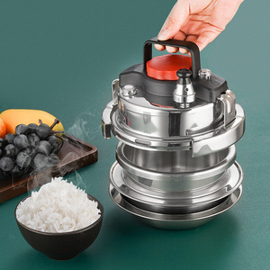 Mini olla a presión de 1,4 l de acero inoxidable a prueba de explosiones para cocinar por inducción en campamentos, uso de una sola persona - Product Image 2