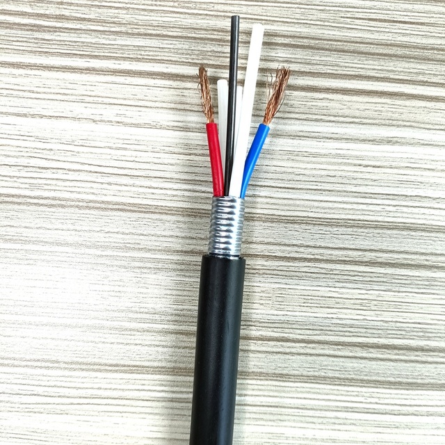 Customized 4 12 24 48 Core Hybrid Fiber Optic Cable with 2*1.5mm Copper Power Wires Optical Photoelectric Composite OPLC Cable