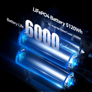 สถานีไฟฟ้าพกพา 5000W 5120Wh พร้อมคลื่นไซน์บริสุทธิ์ ระบบชาร์จพลังงานแสงอาทิตย์ MPPT แบตเตอรี่ความจุสูง 5000W สำหรับการใช้งานต่อเนื่อง - Product Image 1