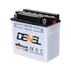 热卖认证快速启动DENEL铅酸启动电池bateria de moto 12v7ah 12N7-3B