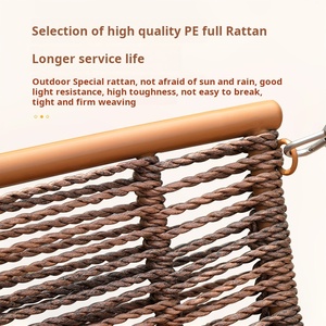 Chaise à bascule en rotin pour balcon, patio, jardin, idéale pour la sieste, style nid d'oiseau - Product Image 3