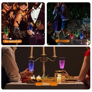 Tasse à capteur lumineux LED |   Flûte à <span class=keywords><strong>champagne</strong></span> liquide activée par la chaleur 150 ml |   Articles de bar personnalisés avec logo pour enterrements de vie de jeune fille <span class=keywords><strong>et</strong></span> soirées lumineuses - Product Image 5