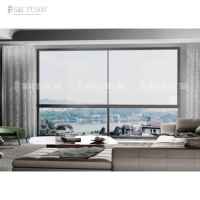 Ventanas correderas de marco de aleación de aluminio para exteriores e interiores de estilo francés, vidrio templado doble a prueba de huracanes para apartamentos